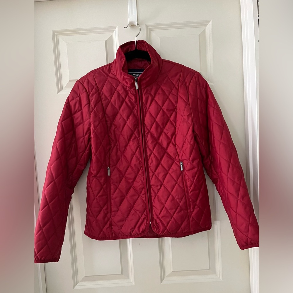 Women’s Lands’ End Primaloft Lightweight Quilted Jacket Burgundy Packable size S